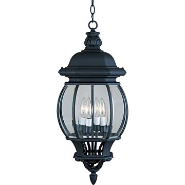 Crown Hill Four Light Outdoor Hanging Lantern in Black by Maxim