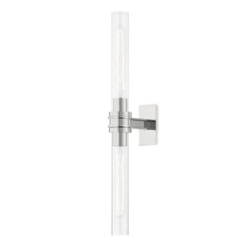 Oakfield Two Light Bath Bracket in Polished Nickel by Hudson Valley
