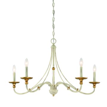 Westchester County Five Light Chandelier in Farm House White With Gilded G by MinkaLavery