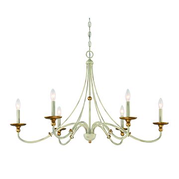 Minka Lavery Westchester County 6 Light Chandelier in Farm House White With Gilded Gold