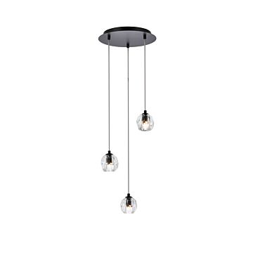 Eren 3-Light LED Pendant in Black