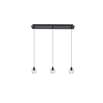 Eren 3-Light LED Pendant in Black