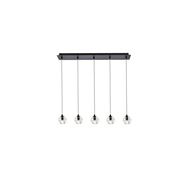 Eren 5-Light LED Pendant in Black