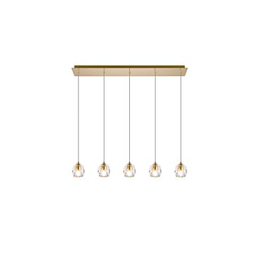 Eren 5-Light LED Pendant in Gold