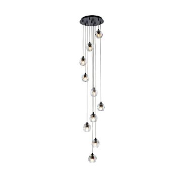 Eren 10-Light LED Pendant in Black