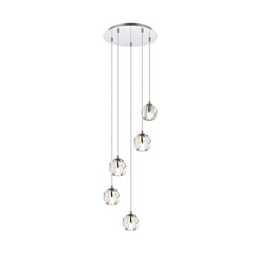 Eren 5-Light LED Pendant in Chrome