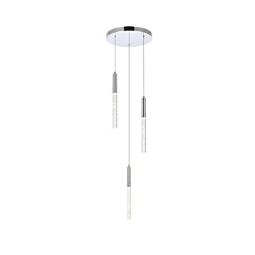 Ruelle 3-Light LED Pendant in Chrome