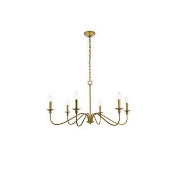 Rohan 6-Light Six Lights Chandelier in Brass