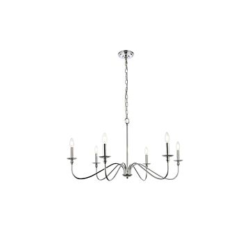 Rohan 6-Light Six Lights Chandelier in Polished Nickel