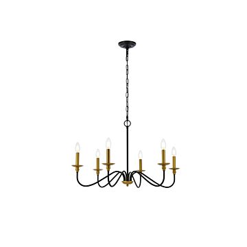 Rohan 6-Light Chandelier in brass