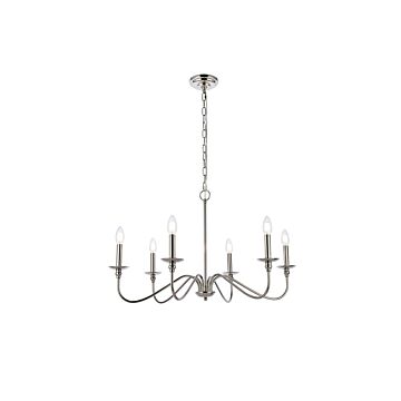 Rohan 6-Light Chandelier in Polished Nickel
