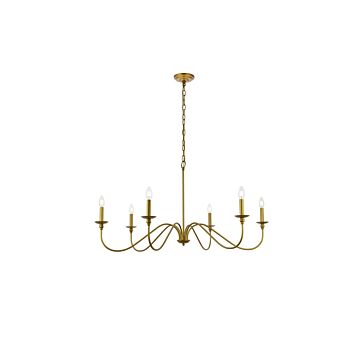Rohan 6-Light Chandelier in Brass