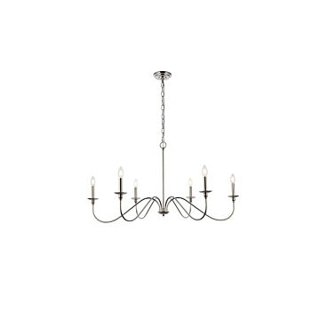 Rohan 6-Light Chandelier in Polished Nickel