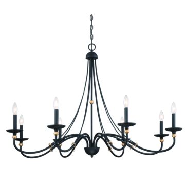 Westchester County Eight Light Chandelier in Sand Coal With Skyline Gold Le by MinkaLavery