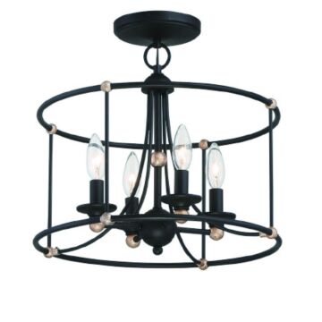 Minka Lavery Westchester Couty 4 Light Ceiling Light in Sand Coal With Skyline Gold Leaf