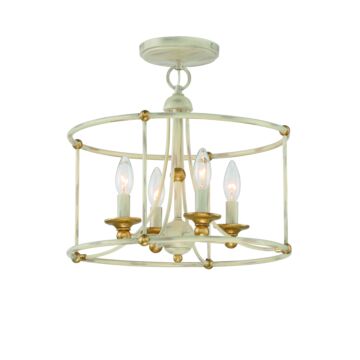 Westchester County Four Light Semi Flush Mount in Farm House White With Gilded G by MinkaLavery