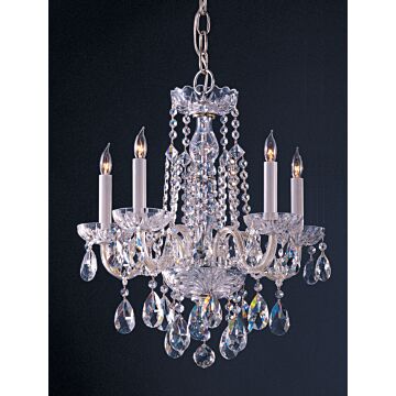 Traditional Crystal Five Light Mini Chandelier in Polished Chrome by Crystorama