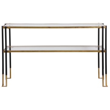 Kentmore Console Table in Matte Black And Brushed Gold by Uttermost