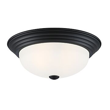 Decorative Flushmount 2-Light Flushmount in Matte Black