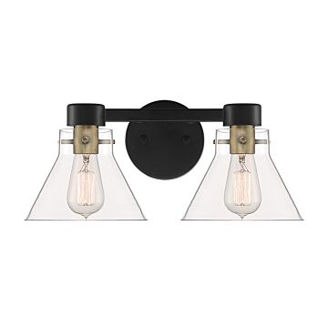 Willow Creek 2-Light Bathroom Vanity Light Bar Vanity in Matte Black