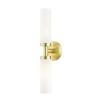 Aero 2-Light Bathroom Vanity Light in Satin Brass