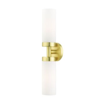 Aero 2-Light Bathroom Vanity Light in Satin Brass