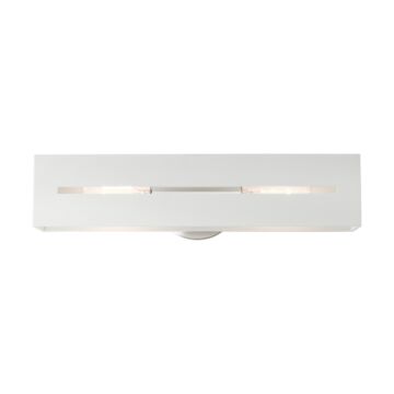 Soma 2-Light Bathroom Vanity Light in Textured White w with Brushed Nickels