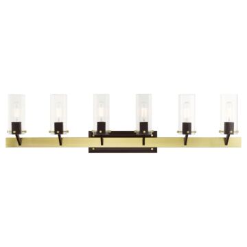 Beckett 6-Light Bathroom Vanity Light in Satin Brass & Bronze