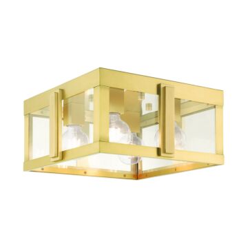 Lexington 4-Light Outdoor Flush Mount in Natural Brass