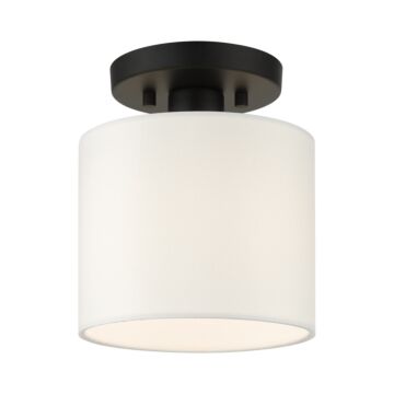 Meridian 1-Light Semi-Flush Mount in Black