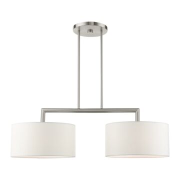 Meridian 2-Light Linear Chandelier in Brushed Nickel