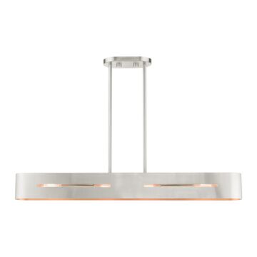 Ravena 4-Light Linear Chandelier in Brushed Nickel