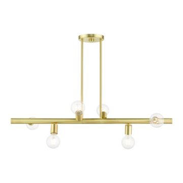 Bannister 6-Light Linear Chandelier in Satin Brass