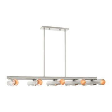 Novato 10-Light Linear Chandelier in Brushed Nickel