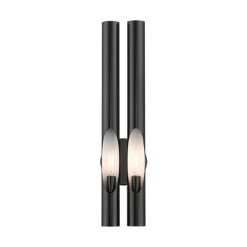 Acra 2-Light Wall Sconce in Shiny Black