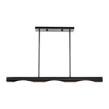 Acra 3-Light Linear Chandelier in Black Chrome
