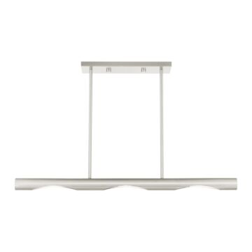Acra 3-Light Linear Chandelier in Brushed Nickel