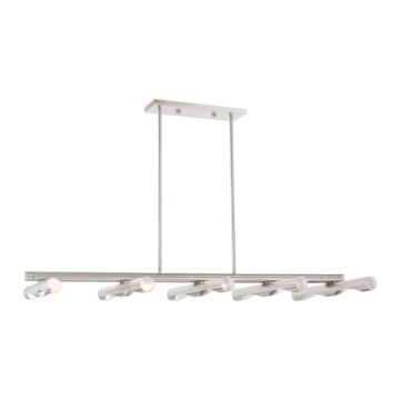 Acra 10-Light Linear Chandelier in Brushed Nickel