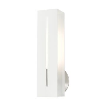 Soma 1-Light Wall Sconce in Textured White w with Brushed Nickels