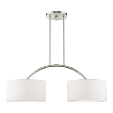 Meridian 2-Light Linear Chandelier in Brushed Nickel