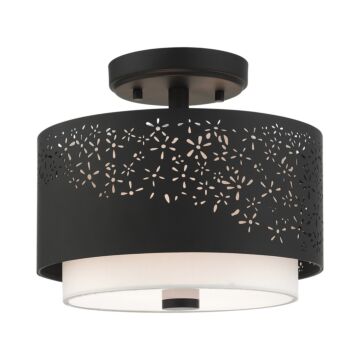 Noria 2-Light Semi-Flush Mount in Black