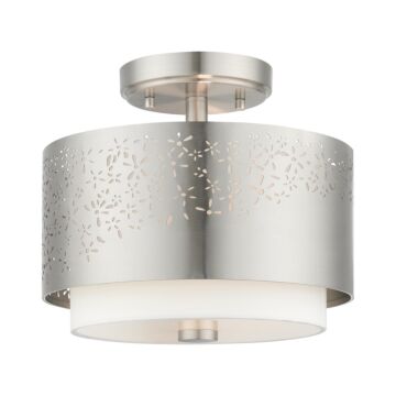 Noria 2-Light Semi-Flush Mount in Brushed Nickel