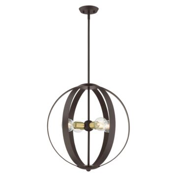 Modesto 4-Light Chandelier in Bronze w with Satin Brasss
