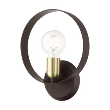 Modesto 1-Light Wall Sconce in Bronze w with Satin Brasss