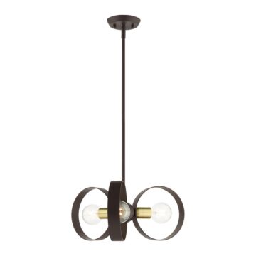 Modesto 3-Light Chandelier in Bronze w with Satin Brasss