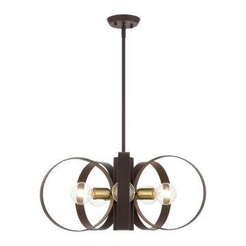 Modesto 6-Light Chandelier in Bronze w with Satin Brasss