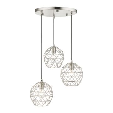 Geometrix 3-Light Pendant in Brushed Nickel