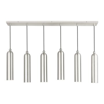 Ardmore 6-Light Linear Pendant in Brushed Nickel w with Polished Chromes
