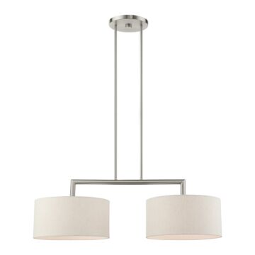 Meridian 2-Light Linear Chandelier in Brushed Nickel