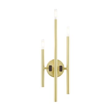 Denmark 3-Light Wall Sconce in Satin Brass w with Bronzes